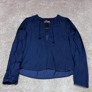TJD Blouse Women’s Blue Long Sleeve Size XS